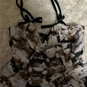 SHEIN Abstract Print Dress cat pattern. Pretty dress, XS for girl/lady.